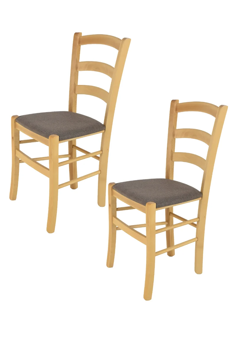 Sedia modello Venice con robusta struttura in Legno di faggio verniciato e seduta in ecopelle o tessuto