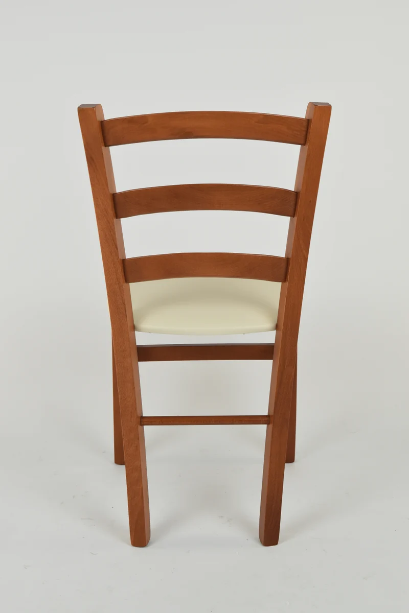 Sedia modello Venice con robusta struttura in Legno di faggio verniciato e seduta in ecopelle o tessuto