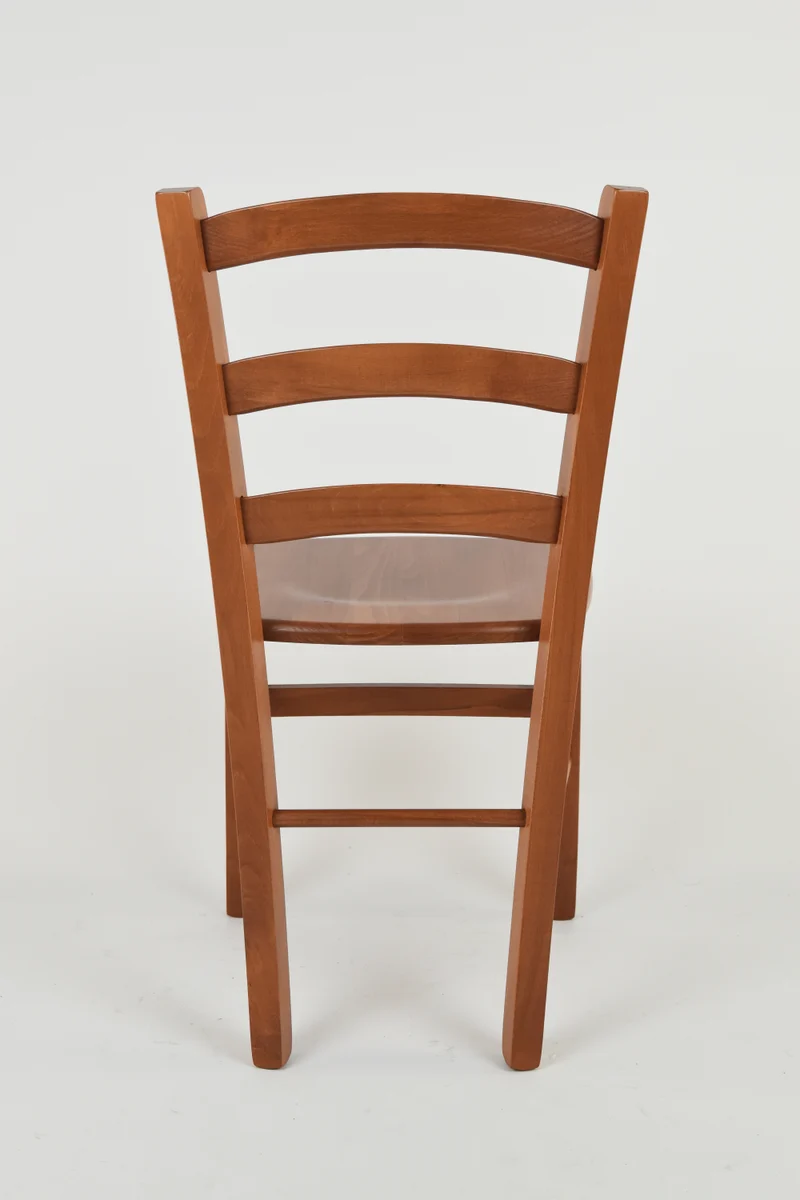 Sedia modello Venice con robusta struttura in legno di faggio e seduta in legno massello