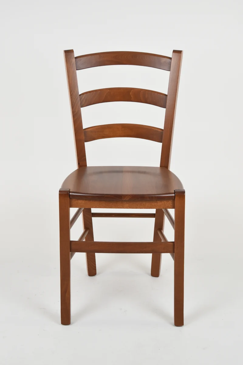 Sedia modello Venice con robusta struttura in legno di faggio e seduta in legno massello