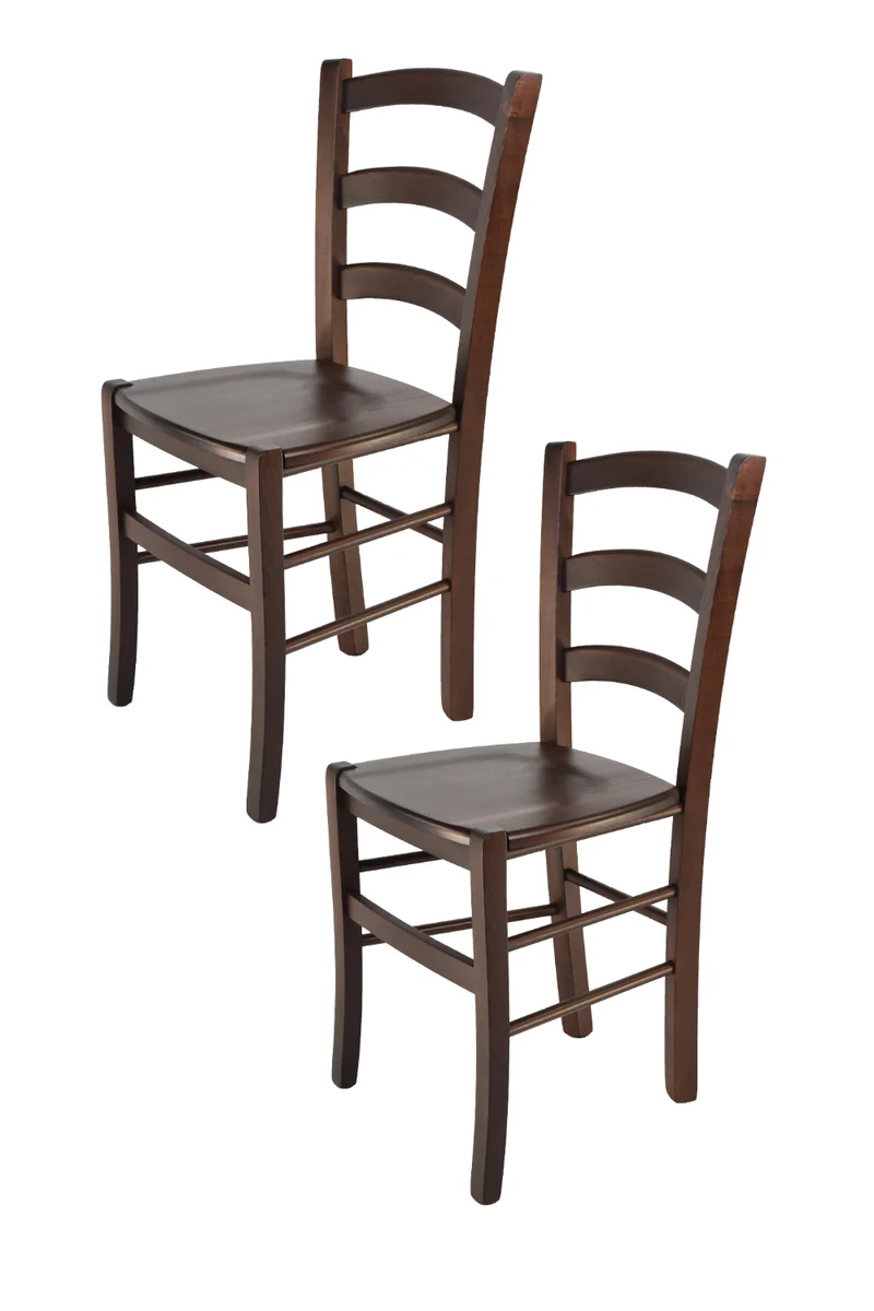 Sedia modello Venice con robusta struttura in legno di faggio e seduta in legno massello