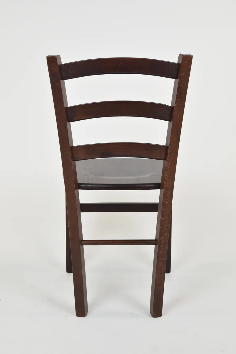 Sedia modello Venice con robusta struttura in legno di faggio e seduta in legno massello