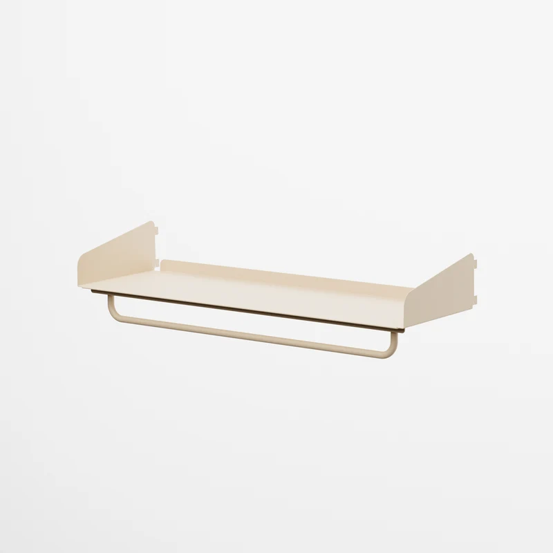 Linnea - Mensola con Barra Appendiabiti - Larghezza 90 cm, profondità 29 cm - Beige Luxor