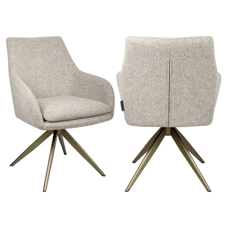 Richmond Interiors Esszimmerstuhl Lisonne cayenne brown swivel fire retardant