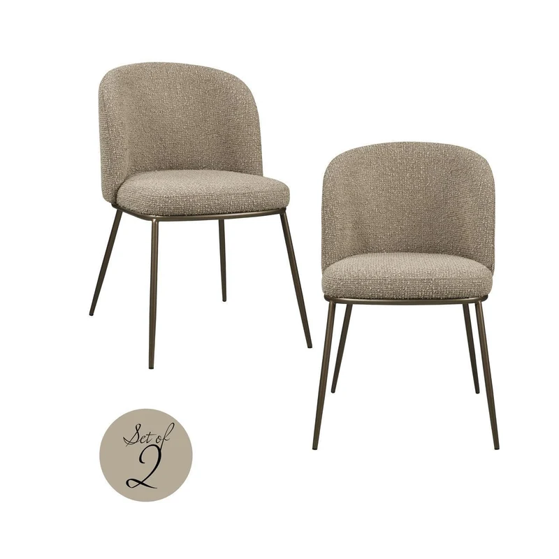 Richmond Interiors Esszimmerstuhl Elvi mocca chunky fire retardant (Set of 2)
