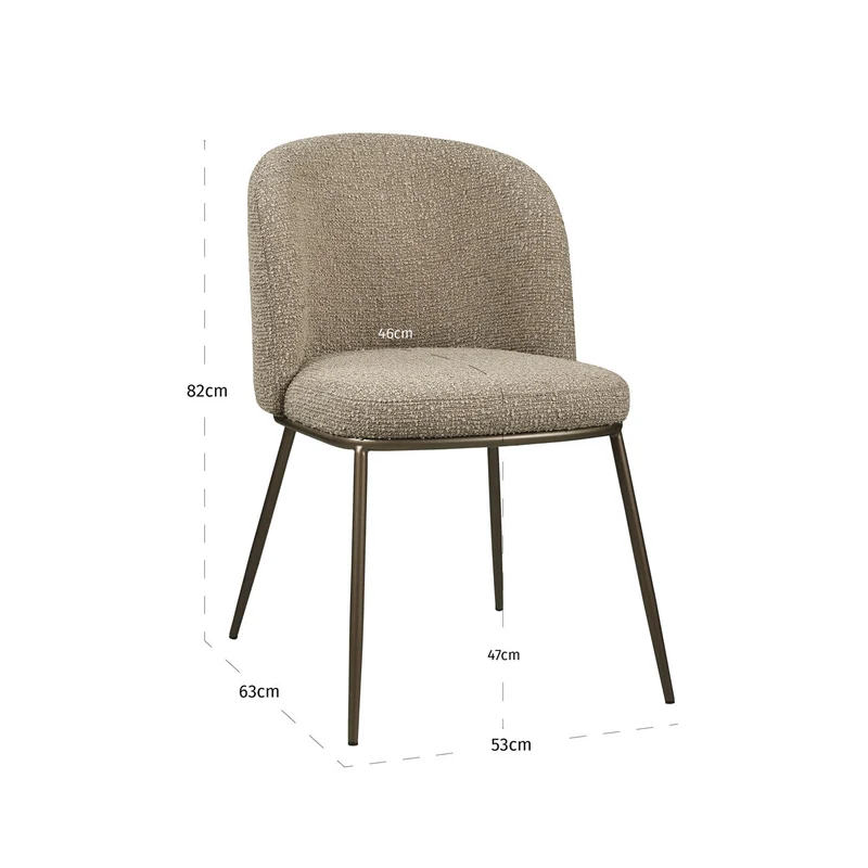 Richmond Interiors Esszimmerstuhl Elvi mocca chunky fire retardant (Set of 2)