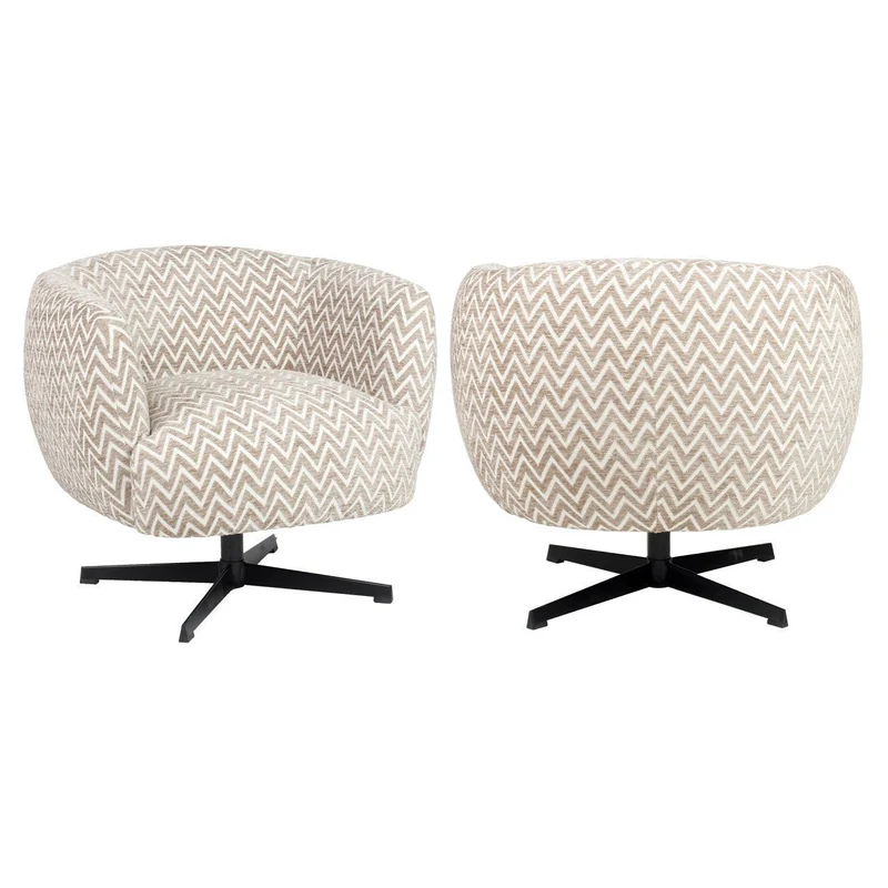 Richmond Interiors Lounge Stuhl Estelle sand chevron swivel