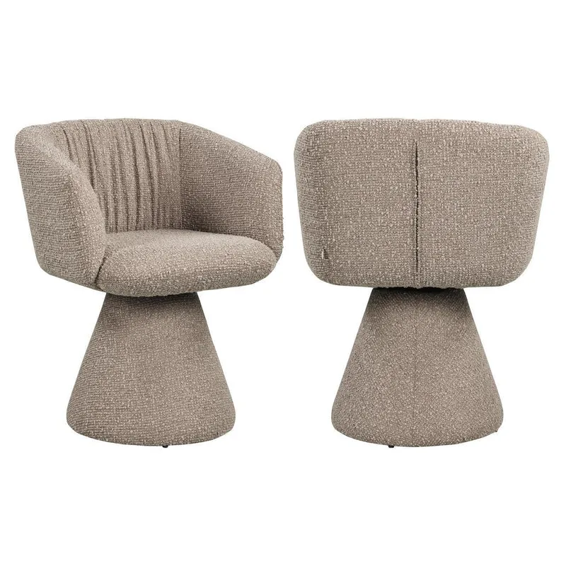Richmond Interiors Esszimmerstuhl Madeline mocca chunky swivel