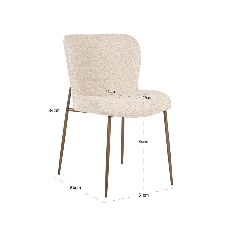 Richmond Interiors Esszimmerstuhl Odarby brown tweed fire retardant (Set of 2)