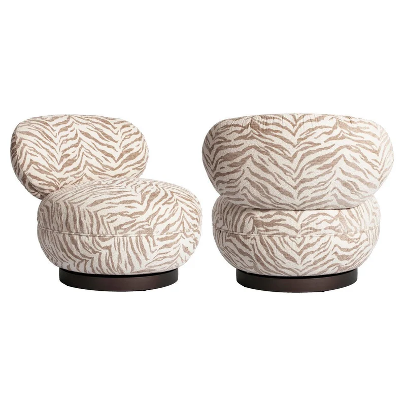Richmond Interiors Lounge Stuhl Jace beige tiger swivel