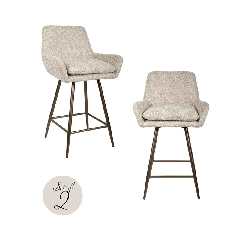 Richmond Interiors Thekenstuhl Linsey natural chunky (Set of 2)