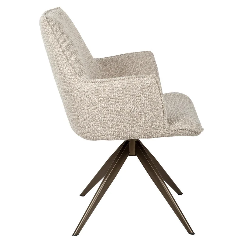 Richmond Interiors Esszimmerstuhl Dakota natural chunky swivel with arm