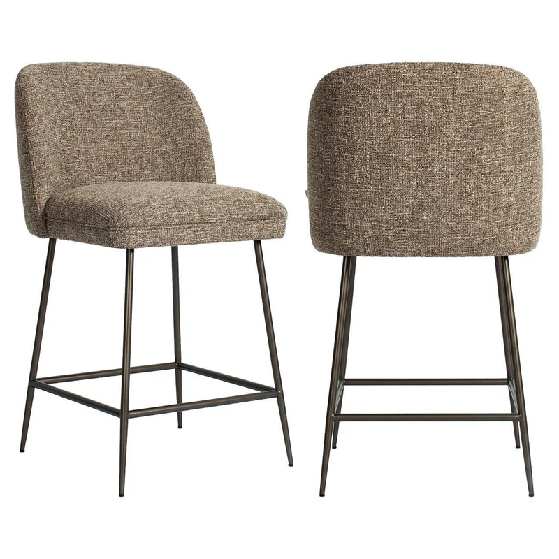 Richmond Interiors Thekenstuhl Pullitzer brown tweed