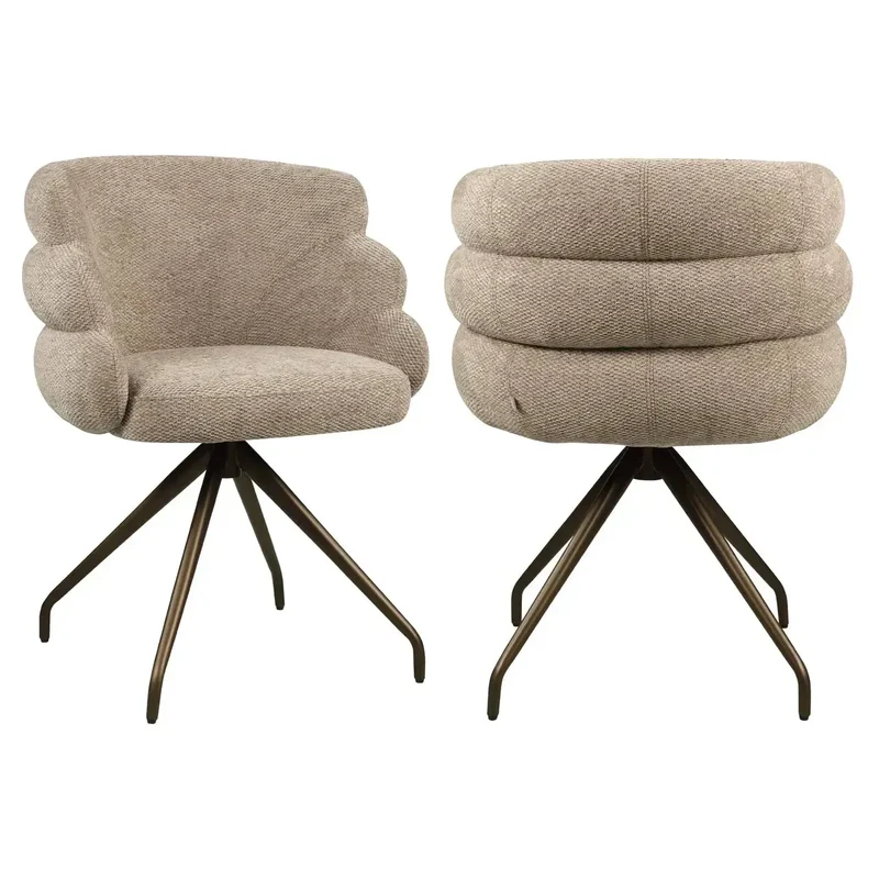 Richmond Interiors Esszimmerstuhl Kayla mocca boldweave swivel