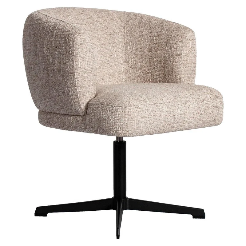 Richmond Interiors Esszimmerstuhl Dinan cream tweed fire retardant - swivel