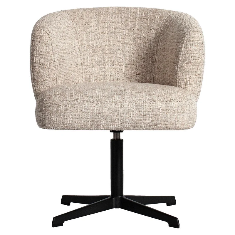 Richmond Interiors Esszimmerstuhl Dinan cream tweed fire retardant - swivel