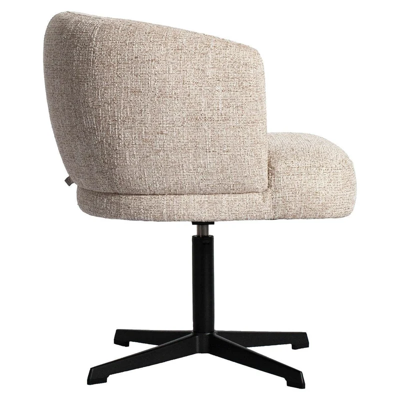 Richmond Interiors Esszimmerstuhl Dinan cream tweed fire retardant - swivel
