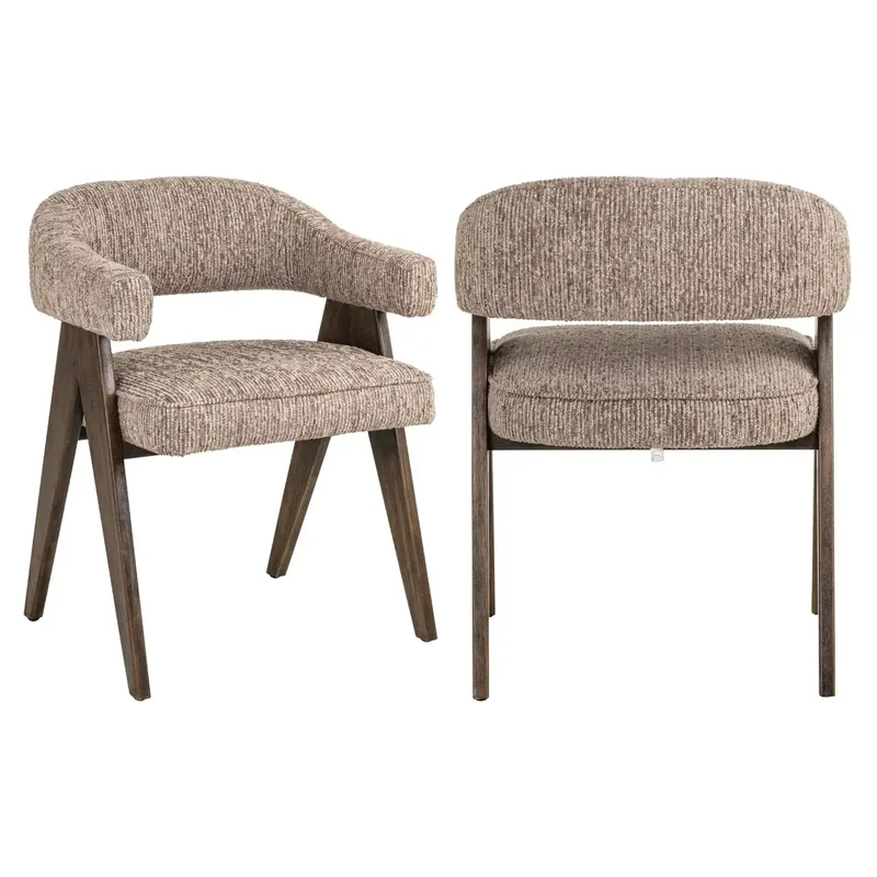 Richmond Interiors Esszimmerstuhl Mori mocca linear fire retardant