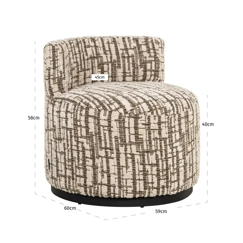 Richmond Interiors Lounge Stuhl Franny brown labyrinth