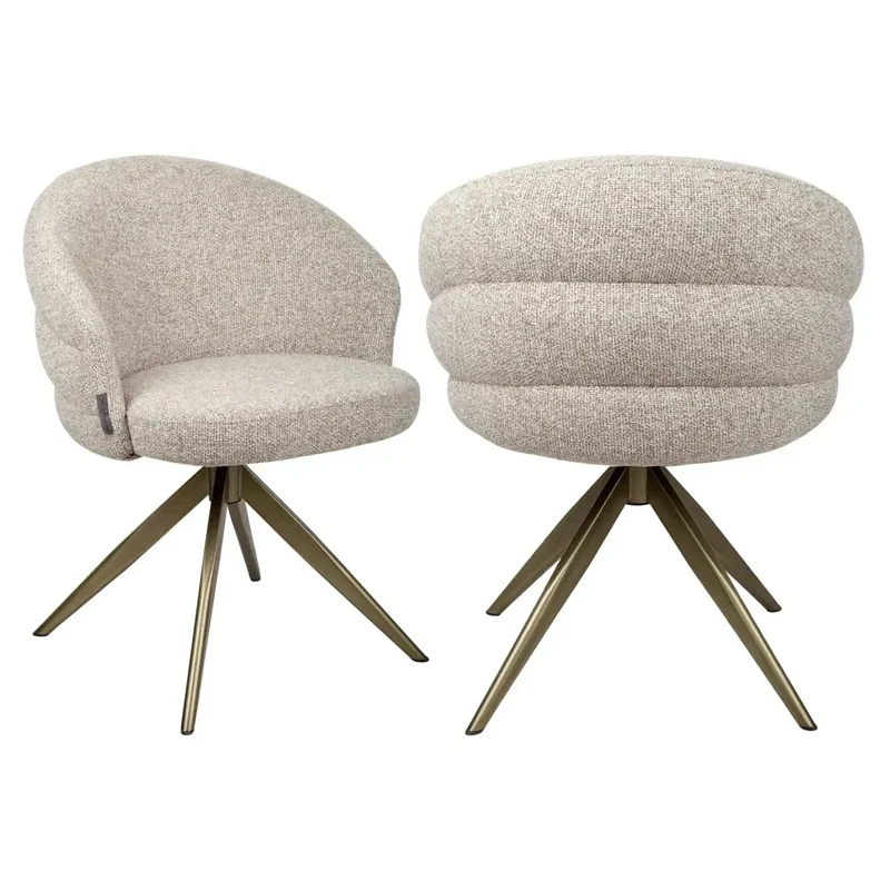 Richmond Interiors Esszimmerstuhl Zendaya cayenne brown swivel fire retardant
