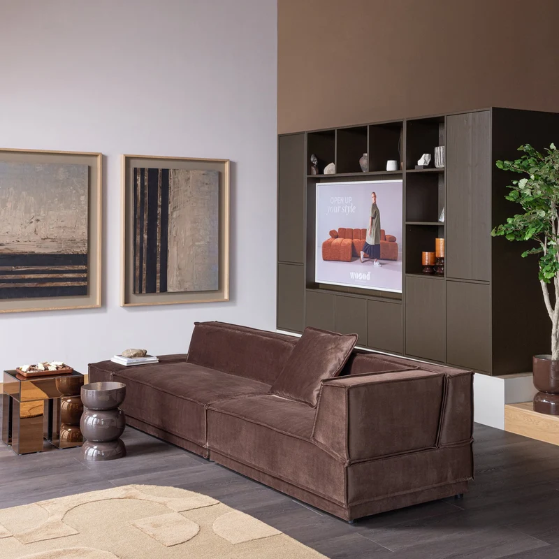 Mobile TV 3 ante in legno di pino Meggy 160x215 cm - modulo componibile