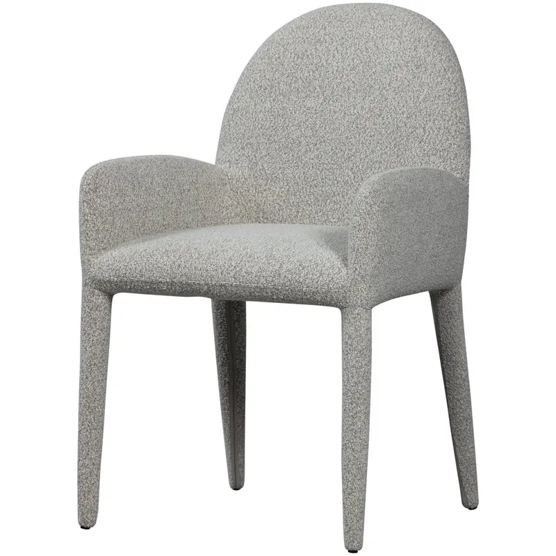 Sedia in poliestere grigia con braccioli Elegance 54x83 cm