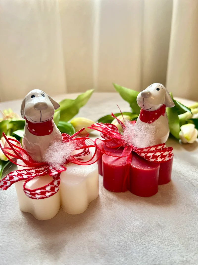 Sapone decorativo con decorazione in ceramica - Cagnolino