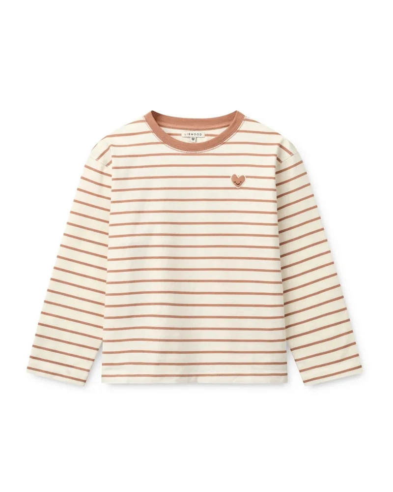 T-shirt LS Tyler Stripe - Heart Tuscany Rose / Creme de la Creme