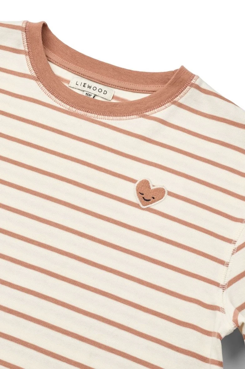 T-shirt LS Tyler Stripe - Heart Tuscany Rose / Creme de la Creme