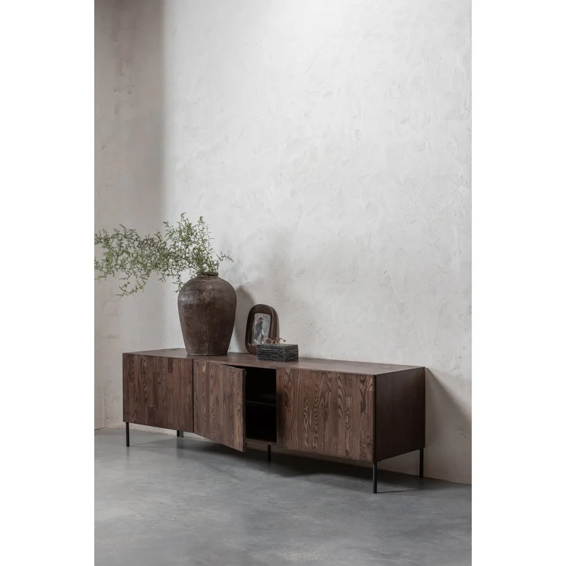 Mobile TV 3 ante in legno di frassino Gravure 180x56 cm