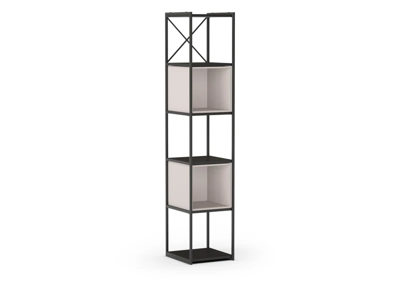 Libreria in metallo nero Anika 36 x 179 cm
