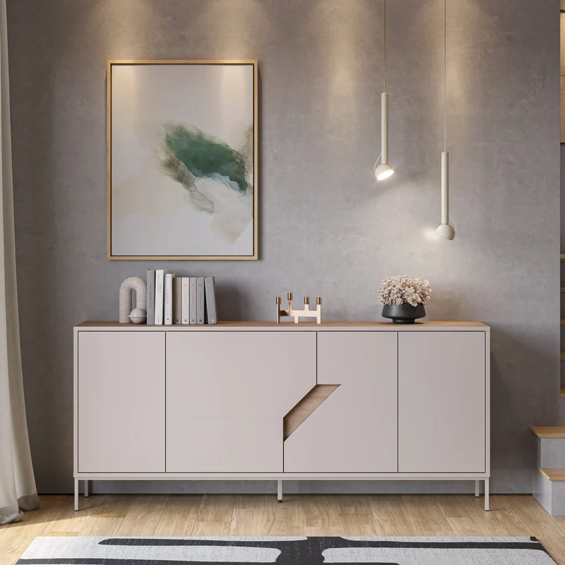 Madia 4 ante crema e rovere Remy 180x80 cm