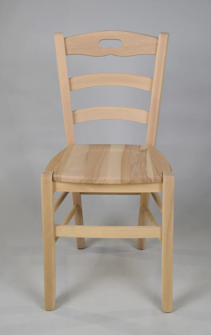 Set sedie modello Savoie con robusta struttura in legno di faggio levigato, non trattato, 100% naturale e seduta in legno