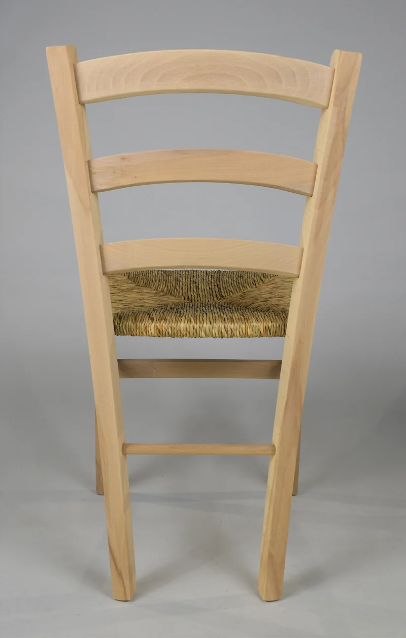 Set sedie modello Venezia con robusta struttura in legno di faggio levigato, non trattato, 100% naturale e seduta in paglia