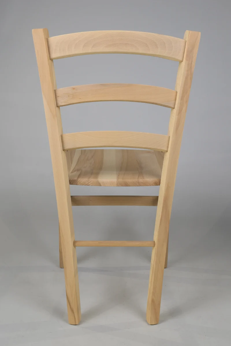 Set sedie modello Venezia con robusta struttura in legno di faggio levigato, non trattato, 100% naturale e seduta in legno