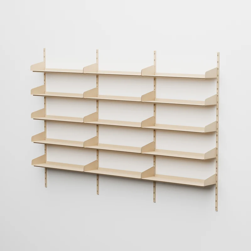 Linnea - Sistema Modulare a Parete 15 mensole da 60 cm, campata tripla- Beige Luxor (COD01183)