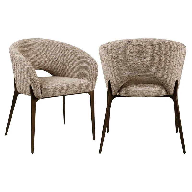 Richmond Interiors Esszimmerstuhl Kenzi mocca linear fire retardant