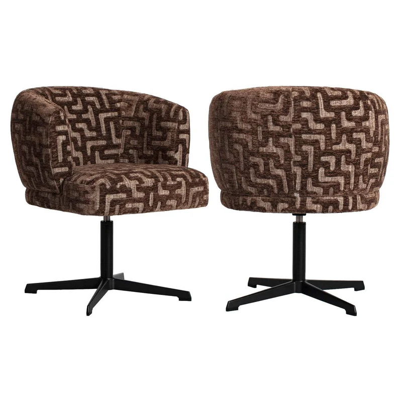 Richmond Interiors Esszimmerstuhl Dinan brown labyrinth fire retardant