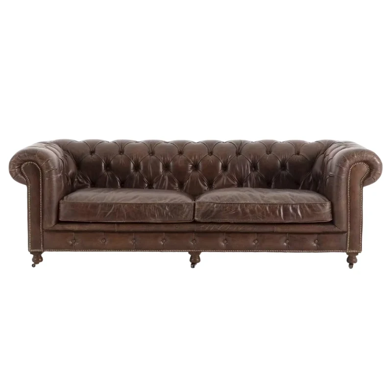 Flamant Sofa Edinburgh Chesterfield, 3 Sitzer, dunkelbraun