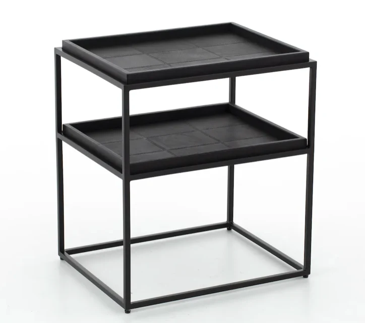 Flamant Beistelltisch WILLIA, Metall und Leder