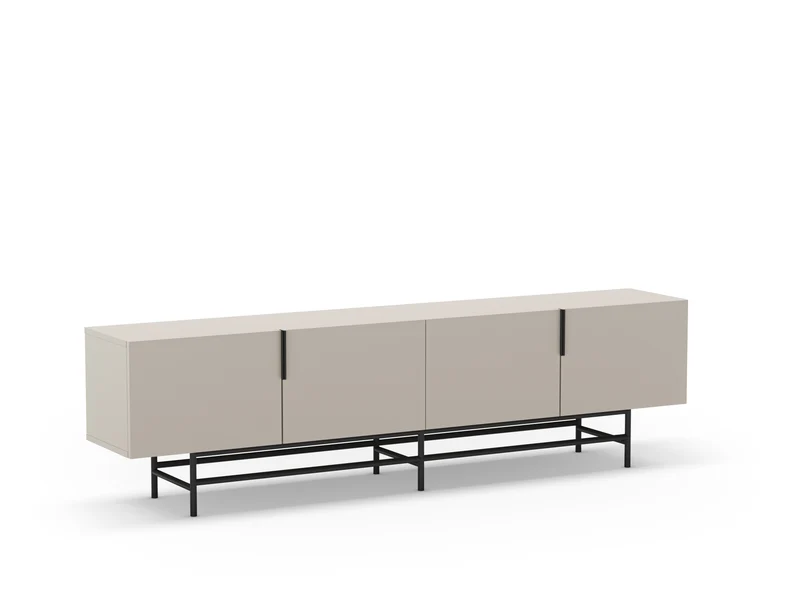 Mobile TV 4 ante con gamba in metallo Elide 200x63 cm
