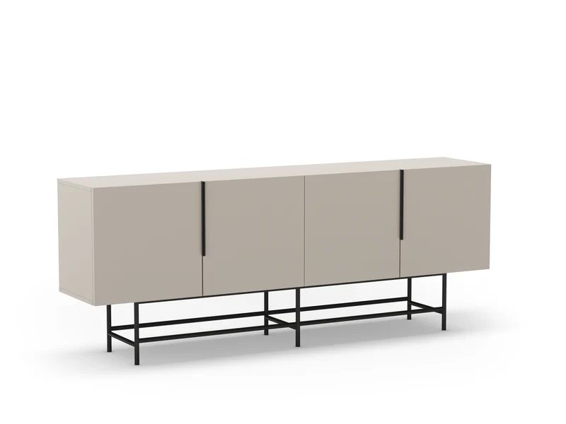Madia 4 ante con gamba in metallo Elide 200x77 cm