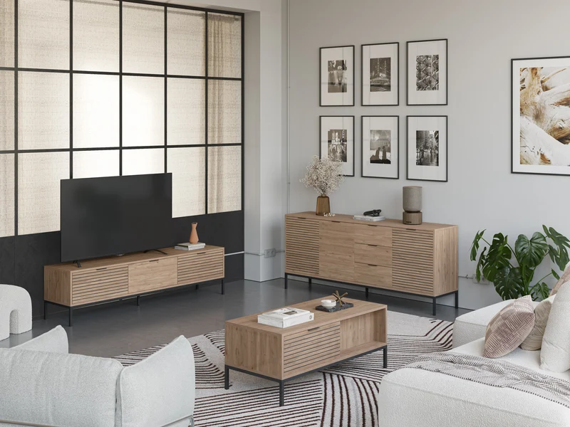 Tavolino basso rovere Ally 110x45 cm