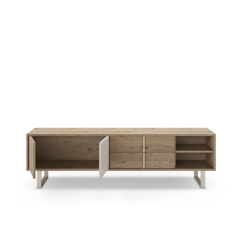 Mobile TV 2 ante 2 cassetti rovere/grigio Molly 180x51 cm