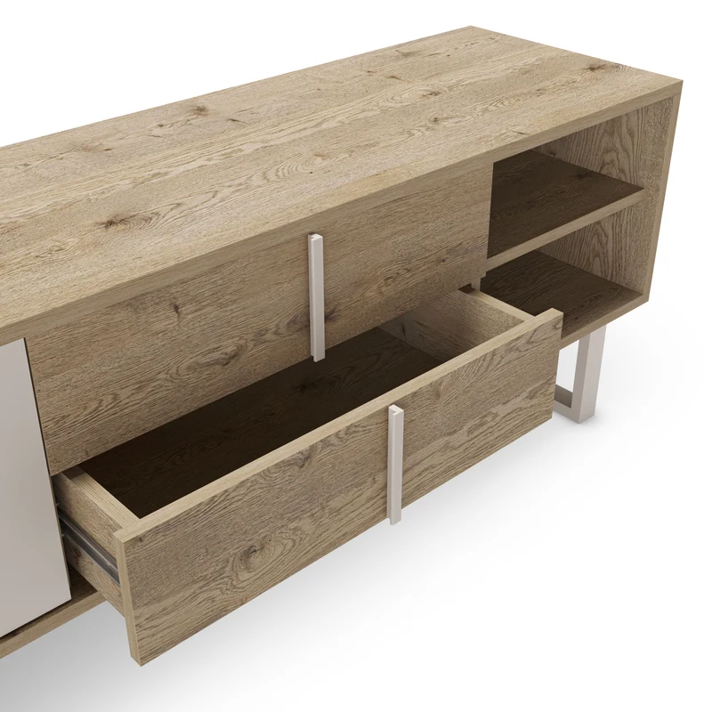 Mobile TV 2 ante 2 cassetti rovere/grigio Molly 180x51 cm