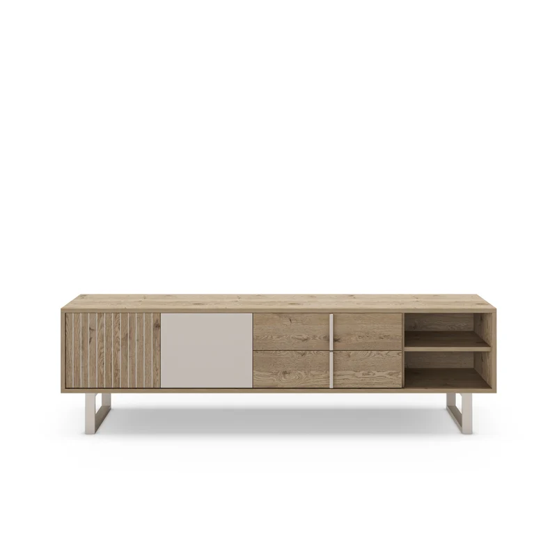 Mobile TV 2 ante 2 cassetti rovere/grigio Molly 180x51 cm