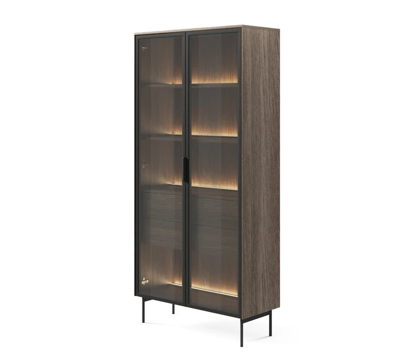 Vetrina 2 ante 2 cassetti con LED integrato Lume 92x194 cm