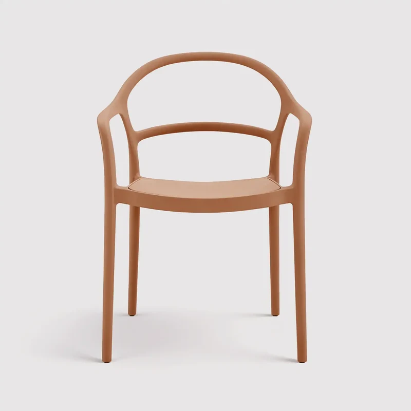 Masoor - Sedia arancione terracotta impilabili con schienale aperto