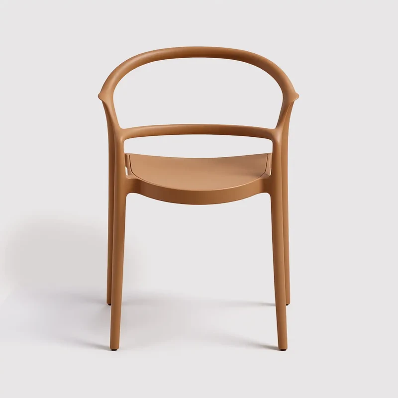 Masoor - Sedia arancione terracotta impilabili con schienale aperto