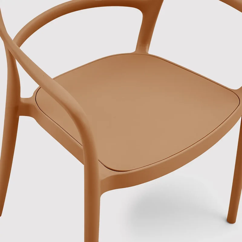 Masoor - Sedia arancione terracotta impilabili con schienale aperto